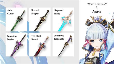 Ayaka Weapons Compared - Jade Cutter vs Summit Shaper vs Skyward Blade ...