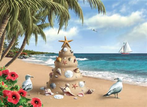 Sand Tree Christmas Cards | Tropical christmas, Tropical christmas cards, Beach christmas