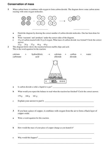 Conservation of mass | Teaching Resources