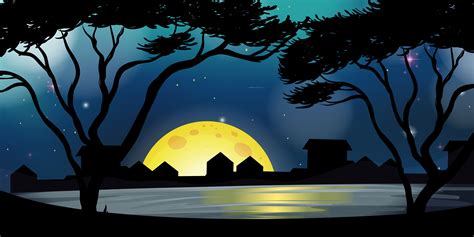 Silhouette scene with city at night time 419889 Vector Art at Vecteezy