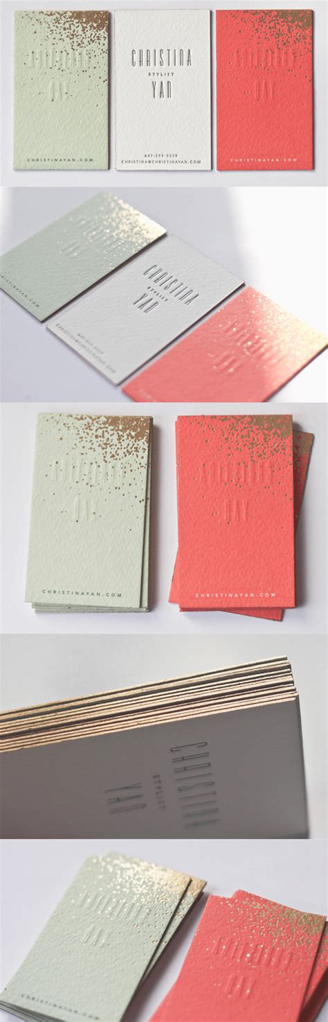 Stylish Modern Minimalist Design Letterpress Business Card With Gold Accents| CardObserver