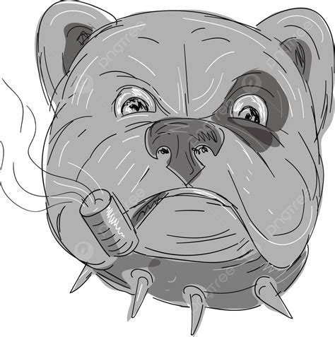 Angry Bulldog Smoking Corn Cob Pipe Drawing Smoke Smoking Corn Cob Pipe Vector, Smoke, Smoking ...