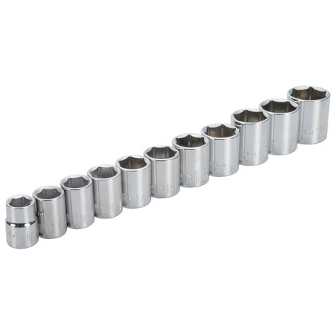 CRAFTSMAN 11-Piece Metric 3/8-in Drive 6-point Shallow Socket Set at Lowes.com