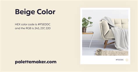 Beige Color - HEX #F5EDDC Meaning and Live Previews - PaletteMaker