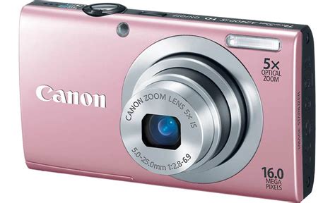 Canon PowerShot A2400 IS (Pink) 16-megapixel digital camera with 5X optical zoom at Crutchfield