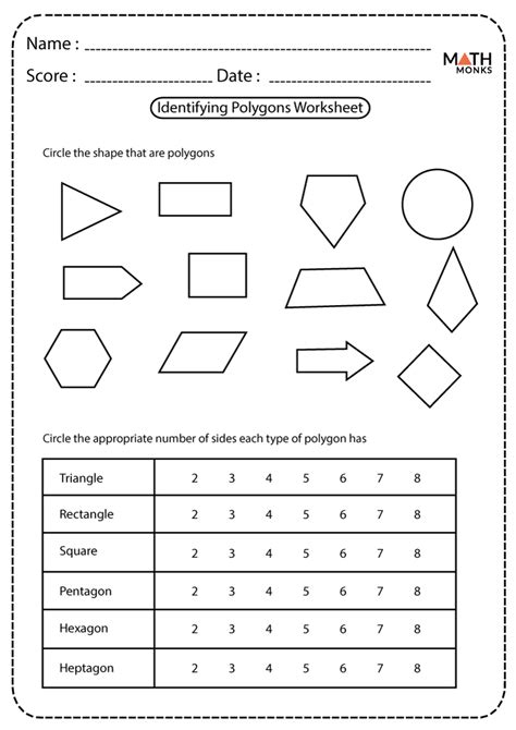 Polygons Worksheets - Math Monks