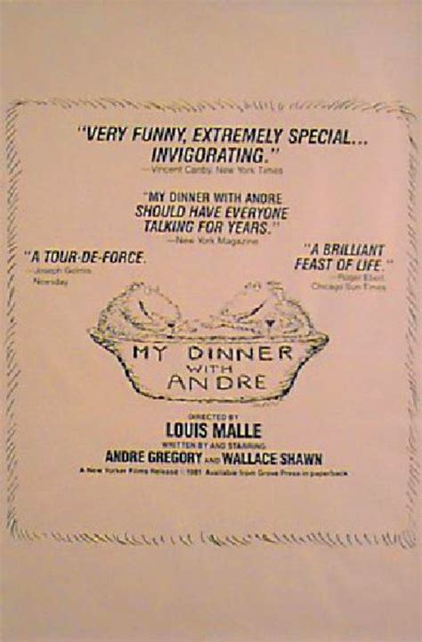 My Dinner with Andre Original 1981 U.S. One Sheet Movie Poster - Posteritati Movie Poster Gallery