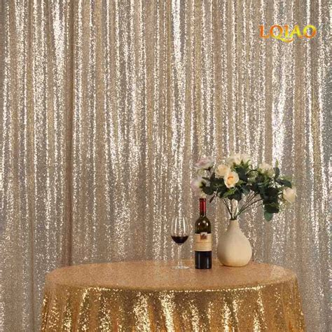 Sparkly Sequin Backdrop 8ftx8ft Light Gold Shimmer Sequin Fabric Photography Backdrop Sequin ...