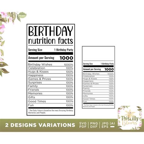 Birthday nutrition facts svg,Nutrition facts svg, Birthday s - Inspire ...