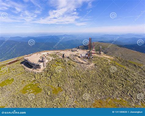 Mount Washington Summit Aerial View, NH, USA Stock Photo - Image of ...