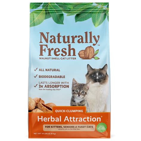 Naturally Fresh Walnut-Based Herbal Attraction Quick-Clumping Cat ...