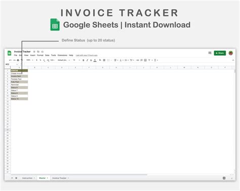 Invoice Tracker Google Sheets, Payment Log Template, Payment Tracker ...