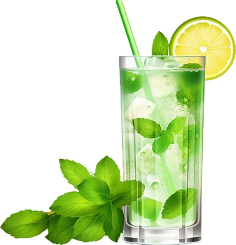 AI generated mojito cocktail with lemon and mint png 35674146 PNG