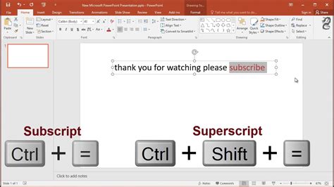 How to Superscript (Subscript) in PowerPoint Keyboard Shortcuts - YouTube