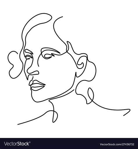 Abstract doodle sketch portrait female face Vector Image