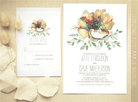 Watercolor Floral Wedding Invitations at GetDrawings | Free download