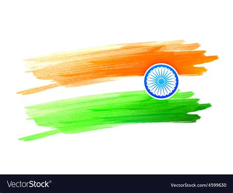 Indian flag design made with color color strokes Vector Image