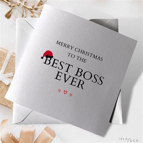 Merry Christmas to the Best Boss Ever Christmas Cards for Boss Christmas Gifts for Boss Merry ...