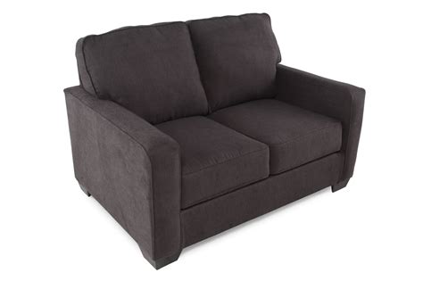 Contemporary 55" Twin Sleeper Loveseat in Charcoal Gray | Mathis ...