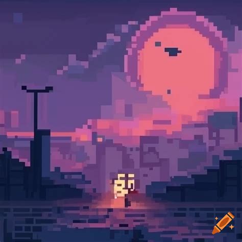 Lofi pixel art + beautiful atmosphere + people walking around + 256x256 ...