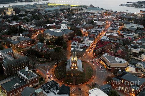 Aerial of Historic Annapolis and the Naval Academy Photograph by Bill Cobb