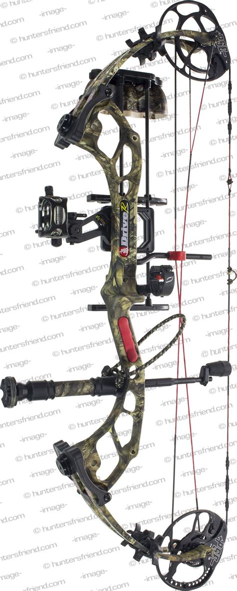 Side view of the PSE Drive R Camo fully-outfitted with accessories ...