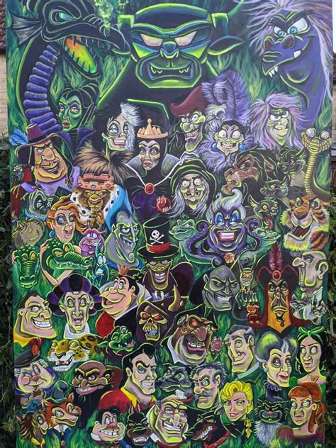 HUGE Acrylic Painting of Disney Villains | Etsy