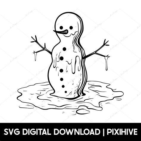 Melting Snowman SVG, Snowman Face SVG, Snowman PNG, Winter Snowman ...