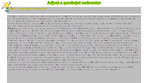 How to : Adjust a quadrajet carburetor - YouTube