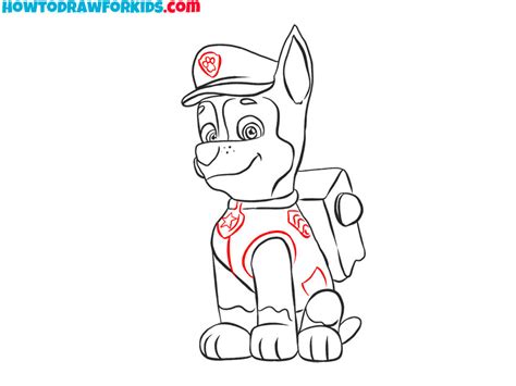 How to Draw Chase from Paw Patrol - Easy Drawing Tutorial For Kids