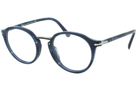 Persol PO3185V 1111 Eyeglasses Men's Striped Blue/Gunmetal Optical Frame 48mm | EyeSpecs.com