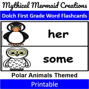 Polar Lands / Animals Themed - Dolch First Grade Flashcards / Wall Cards