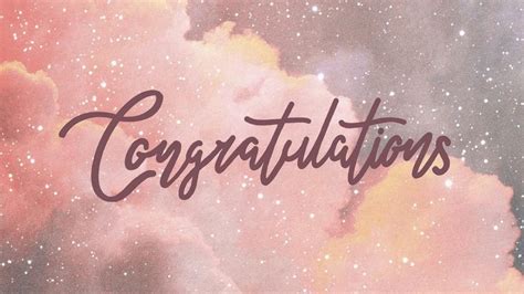 Download free image of Aesthetic Congratulations word desktop wallpaper, pink sky background by ...