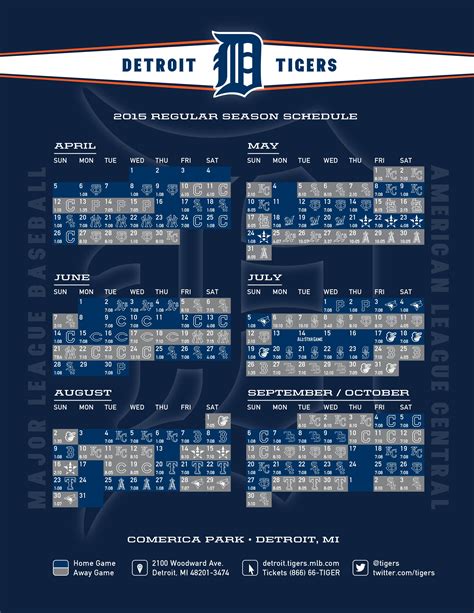 2023 Detroit Tigers Printable Schedule