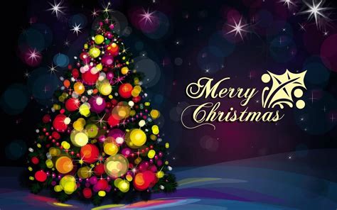 Happy Merry Christmas Wishes Tree Decorative Celebration Hd Wallpaper