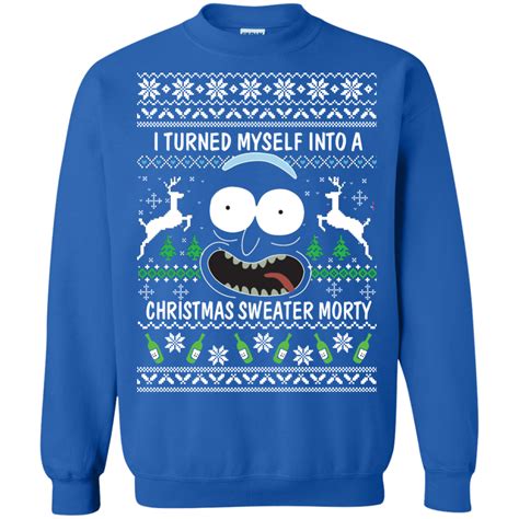 Rick and Morty Christmas Sweater: I Turned My Self Into Christmas Sweater Morty - RobinPlaceFabrics