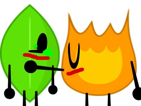 BFDI Firey And Leafy Kissing