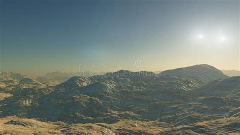 3d Rendered Space Art: Alien Planet - a Fantasy Landscape Stock Illustration - Illustration of ...