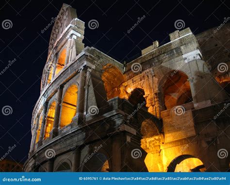 Roman Colosseum at night stock image. Image of background - 6595761