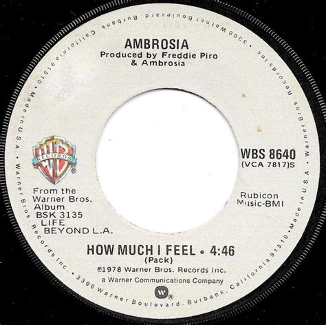 Ambrosia - How Much I Feel (1978, Winchester Pressing, Vinyl) | Discogs