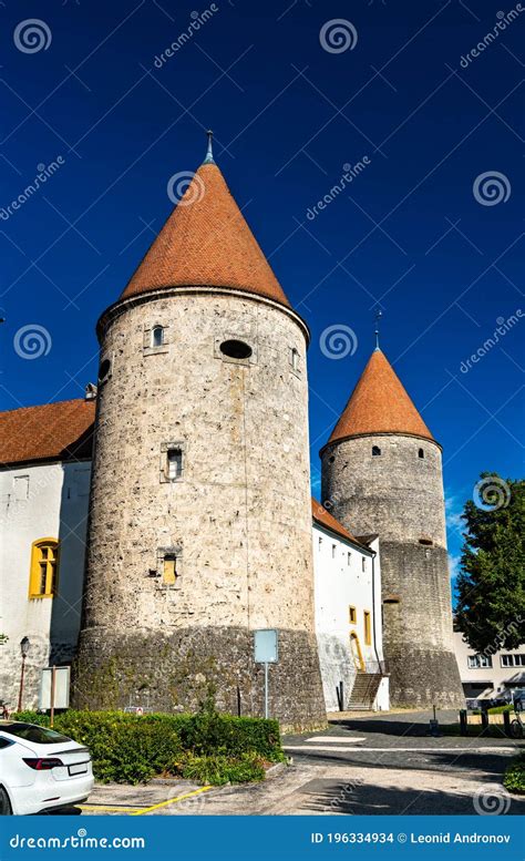 Yverdon-les-Bains Castle in the Canton of Vaud, Switzerland Stock Photo ...