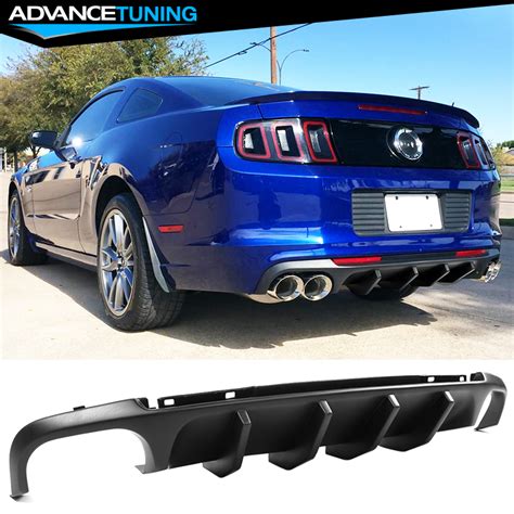 Fits 13-14 Ford Mustang Shelby V2 Style Rear Lower Bumper Lip Diffuser ...