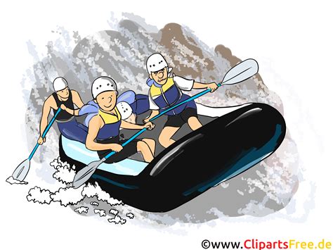 Rafting Clipart, Bilde, Tegneserie, Tegneserie, Illustrasjon