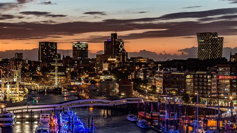 HD wallpaper: hamburg, skyline, water, port, landmark, hanseatic city, elbe | Wallpaper Flare