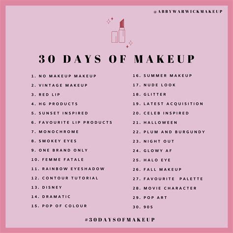 Alphabet Makeup Challenge List | Makeupview.co