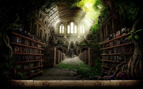 Fantasy Library Wallpaper