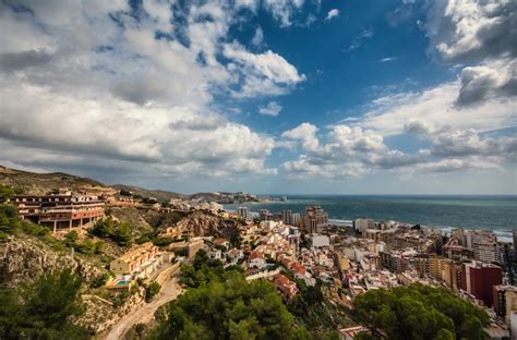 Premium Photo | Aerial view of cullera city and beach