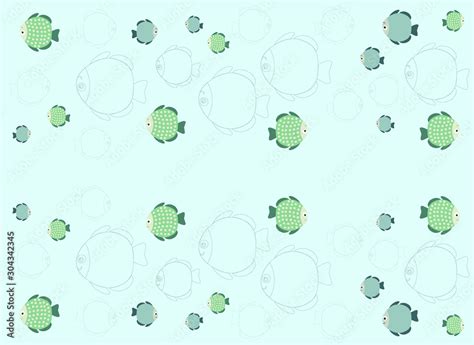 sea background with cartoon fishes, vector illustration Stock Vector ...