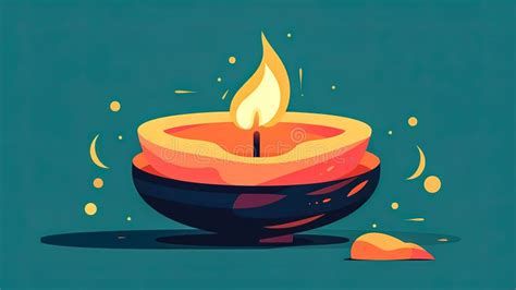 Creative Illustration with a Burning Candle, Generative AI. Stock Illustration - Illustration of ...