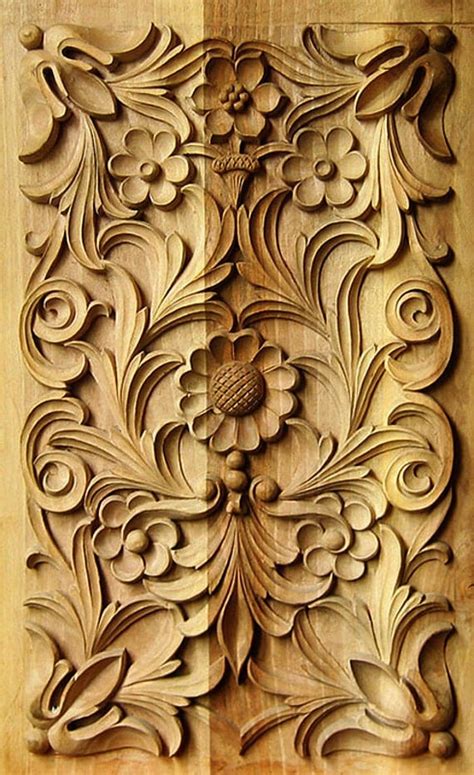 Wood carving traditional Bulgarian art Rectangular panel 2